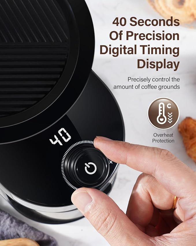 SHARDOR Burr Coffee Grinder Electric with 32 Grinding Sizes 3.0, Coffee Grinders for Home Use with 40 Seconds Adjustable Electronic Timer, Coffee Bean Grinder with Chamber Cleaning Button