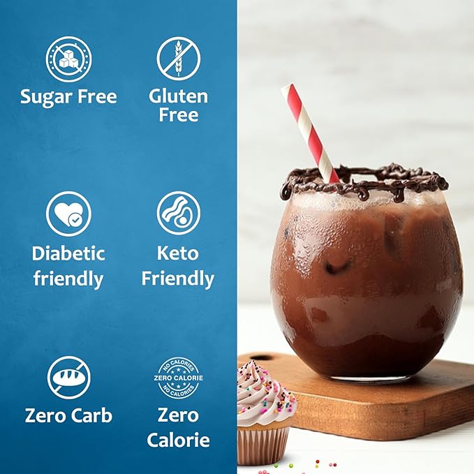 Syruvia Sugar Free Coffee Syrup, Cupcake Flavored Syrup for Drinks, Lattes, and Desserts – 25.4 fl oz, With Pump