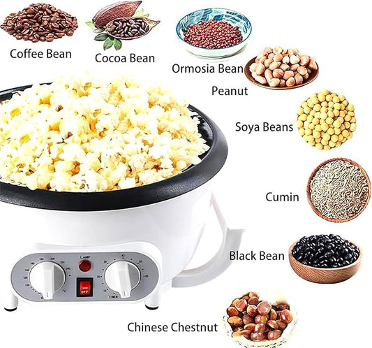 ERICAT Home Coffee Roaster, 800 W Upgrade Coffee Roaster Machine with Clear Glass Cover, 0-240℃ Adjustable Temperature and 750g Coffee Capacity, 60 Minute Intelligent Timeing, for Home and Kitchen