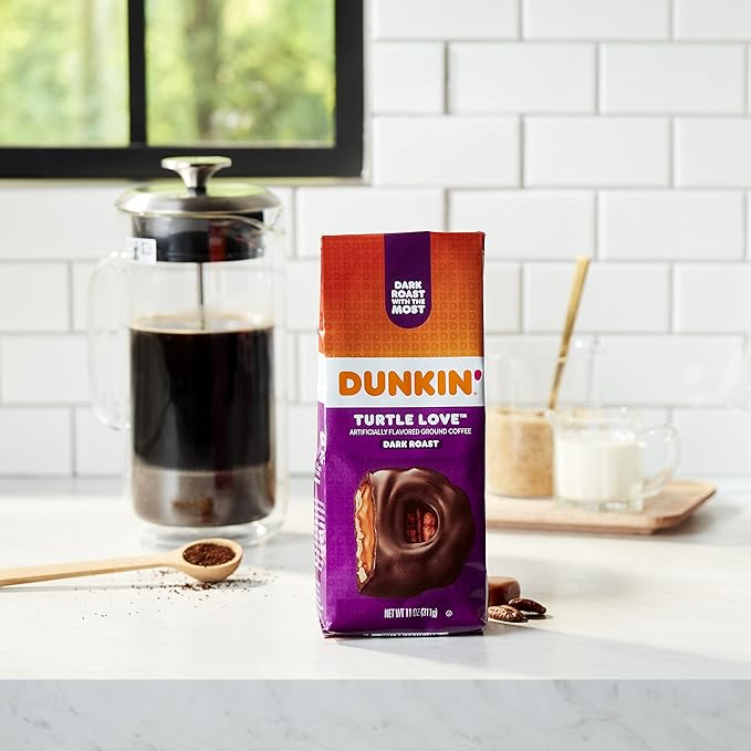 Dunkin' Turtle Love Flavored Ground Coffee, 11 Ounce Bag