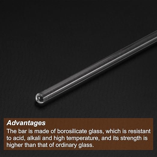 MECCANIXITY 3.3 Borosilicate Glass Stick 11.81" Length 5mm Dia Stir Rod Mixing Tools with Both Ends Round for Lab Kitchen Science 3Pcs