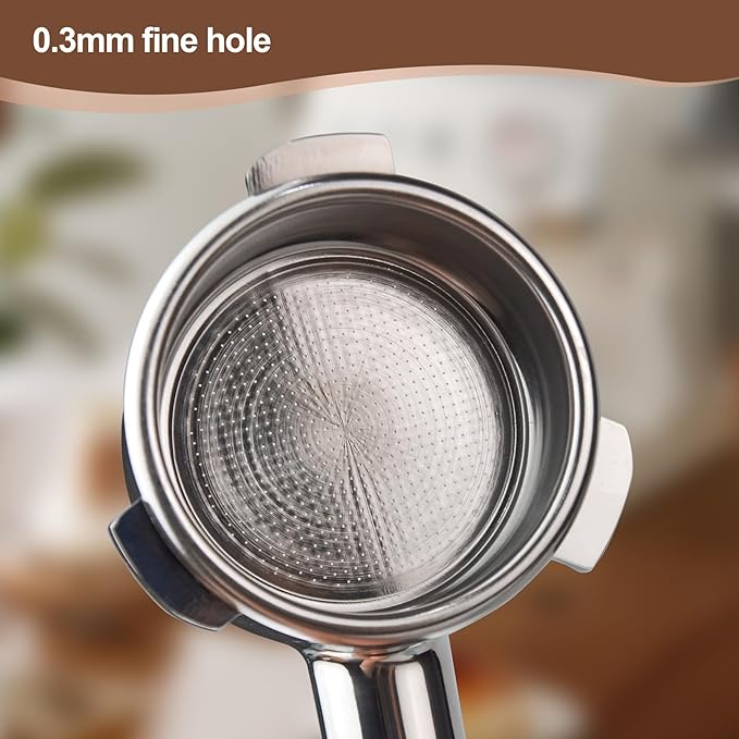 stochastic box 54 mm Bottomless Portafilter with Puck Screen, 3 Ears Espresso Portafilter Compatible with Breville Barista Express Machines,Stainless Steel Por tafilter and ABS Handle for kitchen