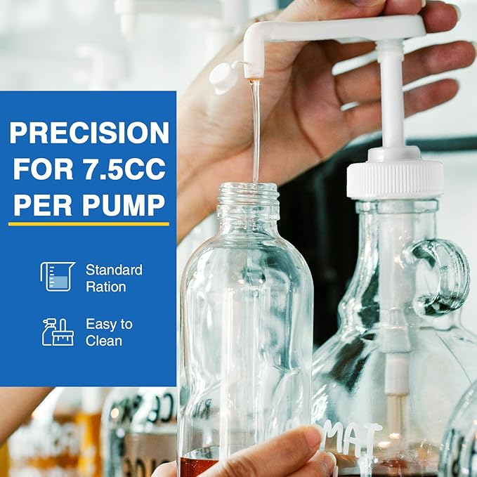 4Pcs Gallon Jug Syrup Pump Dispenser, 38-400 Leak Proof Pump for Gallon Jug - Lotion Shampoo Pump Cap Included, Fits 1 Gallon Bottle 64oz 128oz Shampoo Laundry Detergent Containers