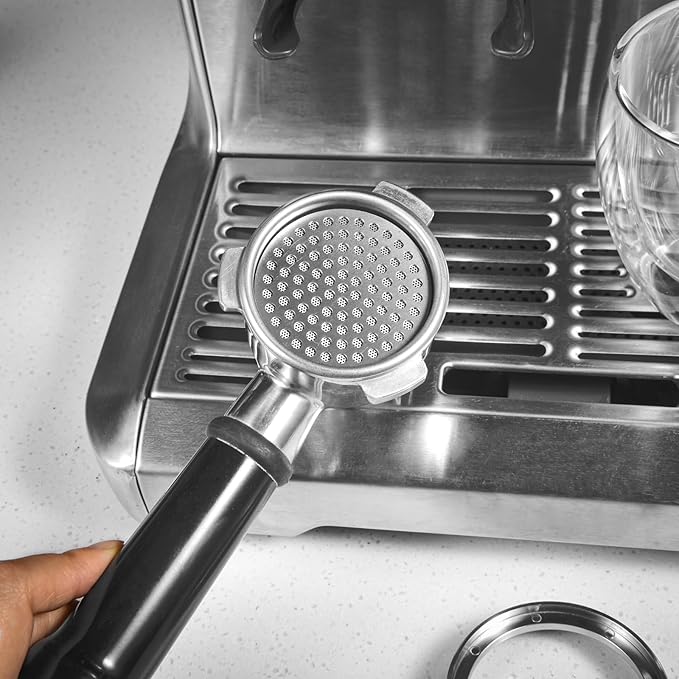 Espresso Puck Screen, SANTOW 53mm Portafilter Shower Screen Puck Mesh Compatible wit Breville 54mm Portafilter - 1.5mm Thick, 304 Stainless Steel with Titanium PVD Coating, Dual Layer Filter
