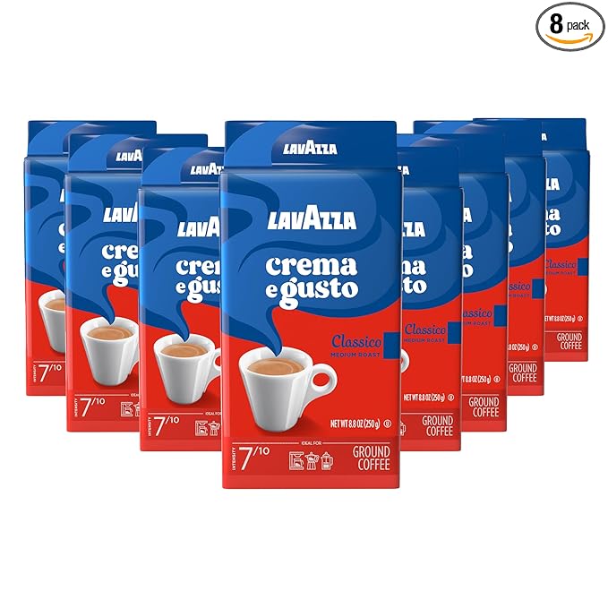 LavAzza medium roast Crema e Gusto Ground Coffee 8.80 oz (Pack of 8)