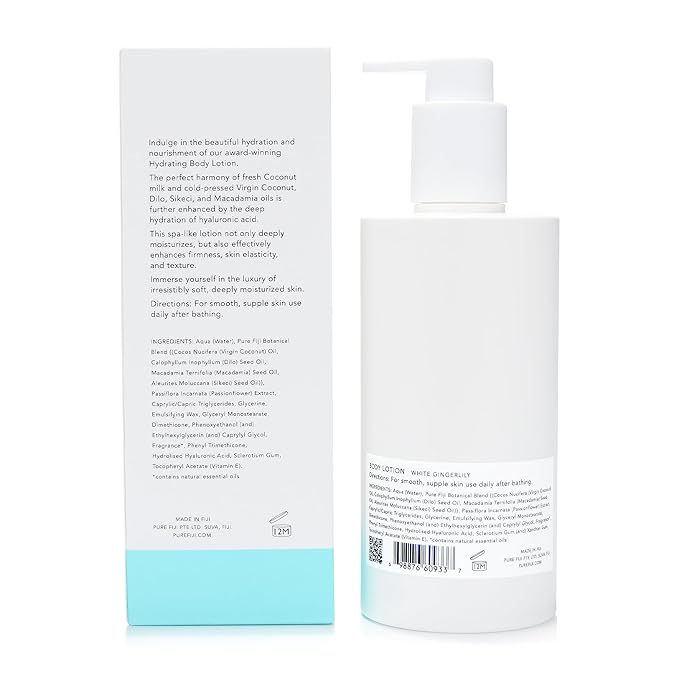 PURE FIJI Hydrating Body Lotion, White Gingerlily (10.14 Fl.Oz /300ml)