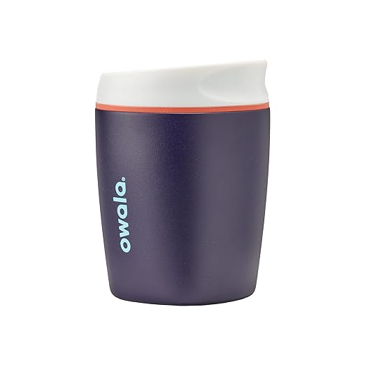 Owala SmoothSip Insulated Stainless Steel Coffee Tumbler, Reusable Iced Cup, Hot Coffee Travel Mug, Perfect for Cappuccino, BPA Free, 10 oz, Navy (Telescope Tales) (Pack of 8)