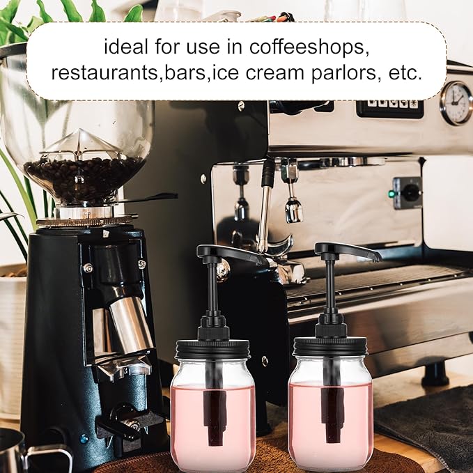 8 Pack Mason Jar Syrup Dispenser Pump Lids Coffee Syrup Dispenser for Regular Mouth Mason Jar Rustproof Plastic Pump for Honey, Liquid Condiments, Ketchup, Coffee Glaze