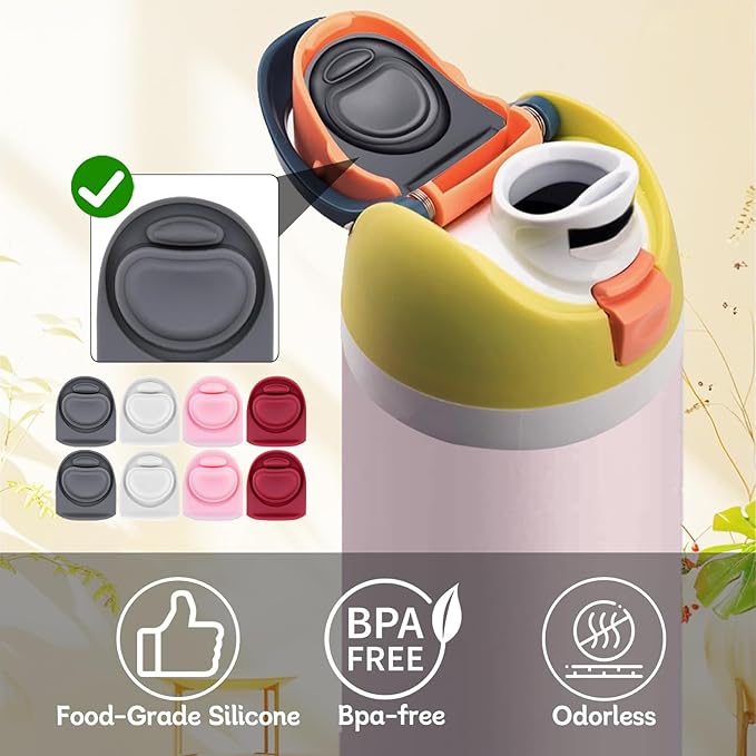 8 Pcs Replacement Rubber Seal Stopper Compatible with Owala FreeSip 24oz,Bottle Top Gasket Lid for Owala 16/19/24/32/40oz Seal Mouth Cap Silicone 8 Colors Stopper Parts Insert Accessories