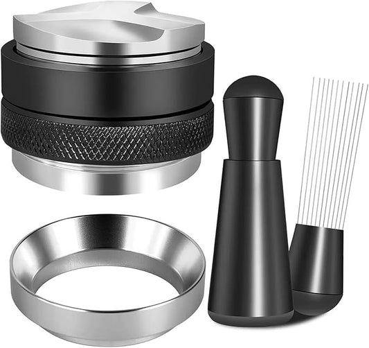 ELESULTRA 51mm Espresso Accessories Kit - WDT Tool Espresso Tamper, Coffee Distribution Tool, Dosing Funnel, Dual Head Coffee Leveler Fits Delonghi 51 mm Espresso Machines and Portafilters