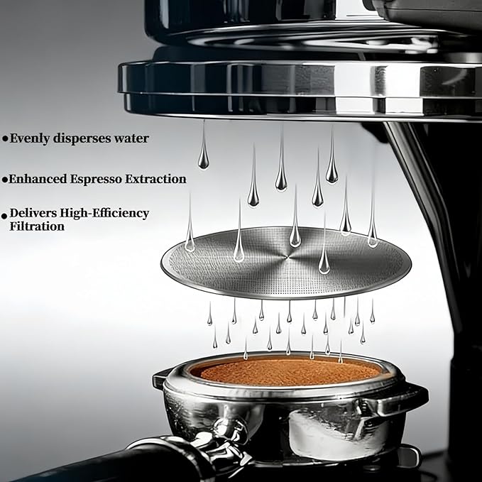 4 Pack 53.3mm Espresso Puck Screen, Reusable Coffee Filter Screen for B reville Portafilter, Stainless Steel 0.2mm Ultra-Thin Portafilter Filter Screen,Compatible with Espresso Machine