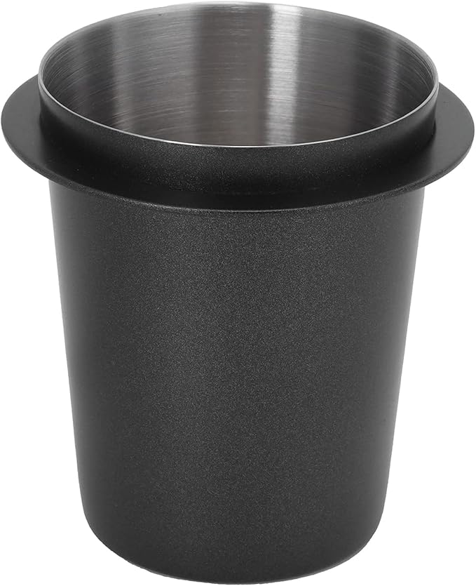 Dosing Cup, 58mm Coffee Dosing Cup Stainless Steel Bar Dosing Powder Feeder Part DIY Coffee Machine Dosing Tool Accessory(58mm black)
