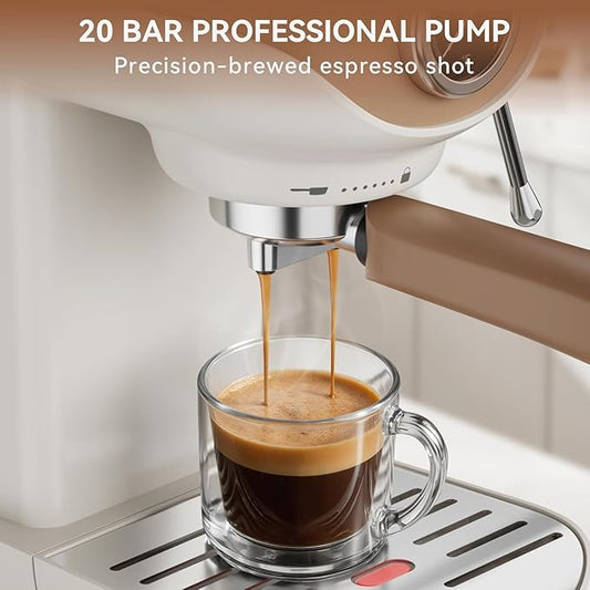 Espresso Machine, 20 Bar Pump Temperature Control, Compact Espresso Maker with Steam Milk Frother, Professional Coffee Makers for Home, Cappuccino Latte Machine, Gifts for Coffee Lover