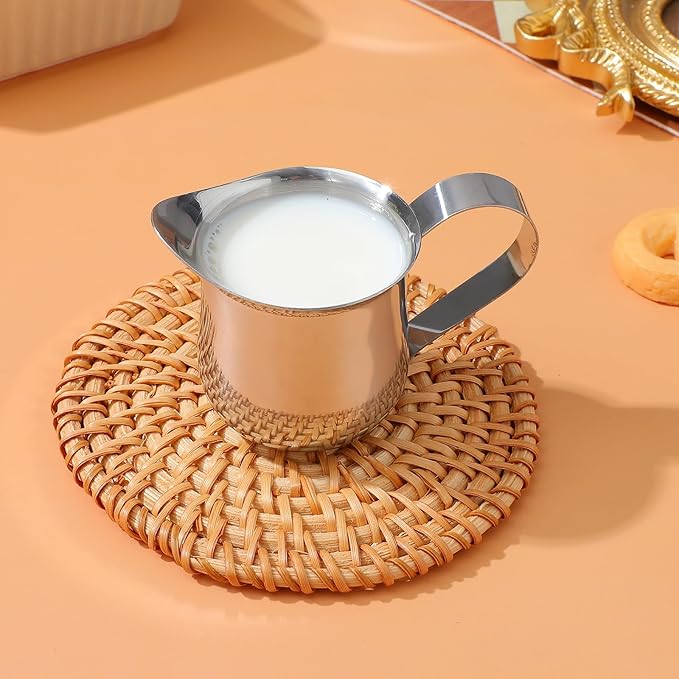 Stainless Steel Espresso Pitcher 50Ml Small Milk Frothing Cup with Scale Design Metal Cream Frothing Jug for Coffee Latte Art 4Pcs Set Household Use