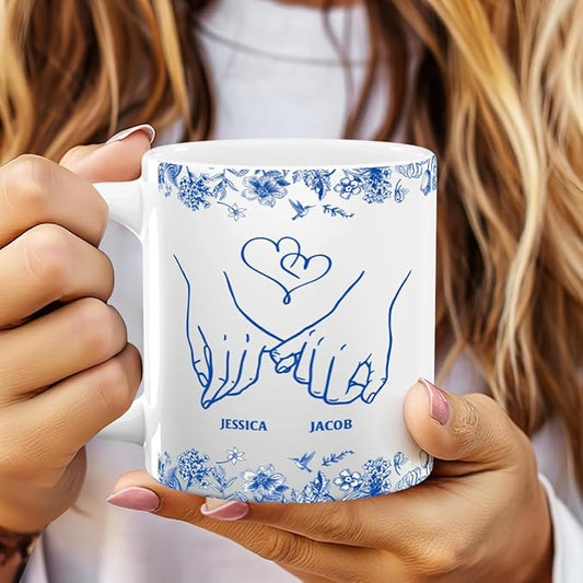 Joymade Personalized Ceramic Coffee Mug, Funny Custom Mug for Bestie, Friends, Couple, Coworker, Snowman Lovers (Meeting You Was Fate)