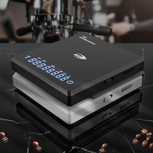 IKAPE Digital Mini Coffee Scale with Timer, 2kg/0.1g High Precision Rechargeable Drip Espresso Scale with Tare Function, LED Display(White)
