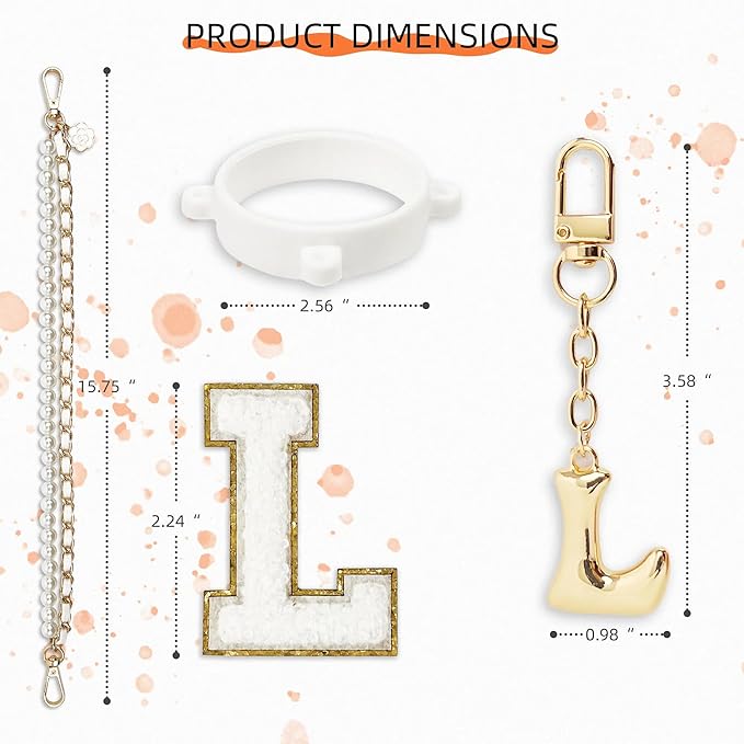 Letter Handle Strap Accessories with Cute Initial Charm Compatible with Owala Water Bottle 24oz 32oz 40oz Owala Kids