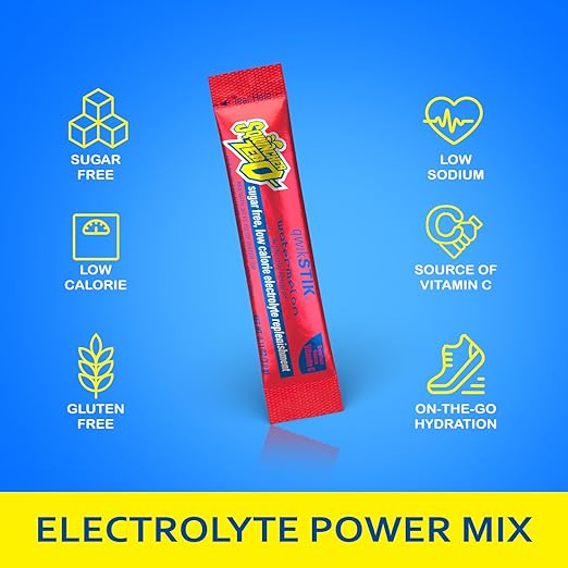 Sqwincher Zero Qwik Stik, Fruit Punch, Sugar Free, Low Calorie, Low Sodium Electrolyte Powder Hydration Drink Mix, .11 0z Packet (Pack of 50)