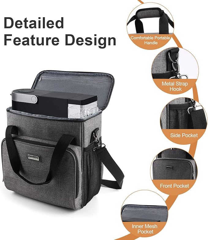 BAGLHER Coffee Maker Travel Bag Compatible with Keurig K-Mini, K-Mini Plus, Keurig K-Express, Keurig K-Iced or Other Accessories, Portable Coffee Maker Case with Shoulder Strap for Travel, Grey