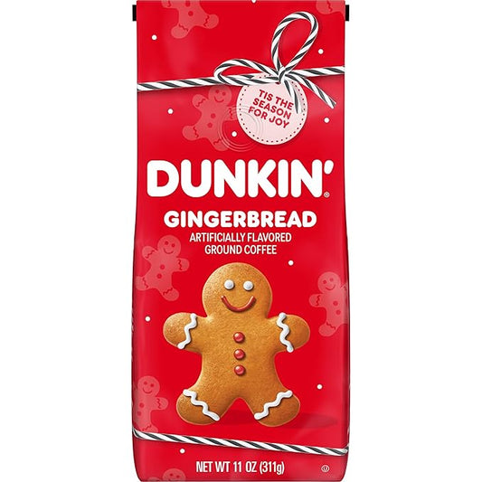 Dunkin' Gingerbread Artificially Flavored Coffee, Ground Coffee, 11 oz Bag