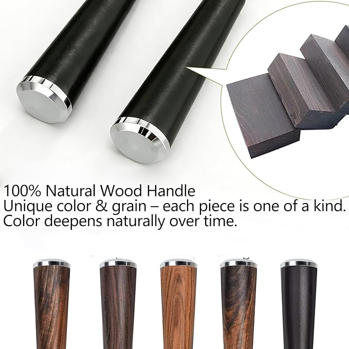 58mm Bottomless Nakeds Portafilter with Premium Ebony Wood Handle - Stainless Steel, Includes 18g Precision Basket for E61 Group-Head Espresso Machines
