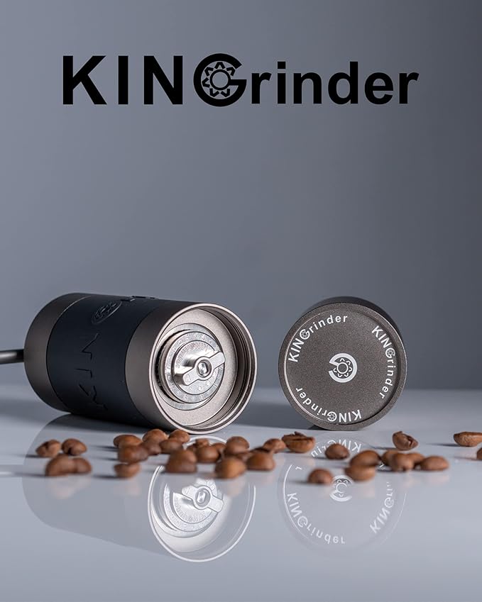 【Famous KOL Recommended】KINGrinder K0 Iron Grey Manual Hand Coffee Grinder with Straight handle for French Press, Drip with Assembly Consistency Stainless Steel Conical Burr Mill, 20-25g Capacity