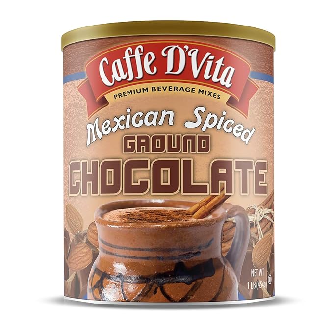 Caffe D’Vita Mexican Spiced Ground Chocolate 1 lb. can (16 oz.)