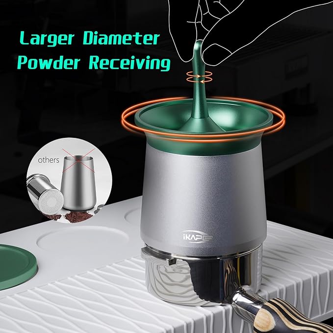 IKAPE 54mm Espresso Powder Receiver Cup, Coffee Powder Receiver Container, Suitable for 54mm Breville Portafilters (Silver)