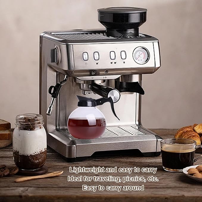 1.8L Glass Coffee Pot, Coffee Server Heat Proof Coffee Carafe High Borosilicate Glass Pitcher for Brewing & Serving, Clear Coffee Decanter for Outdoor Travel Picnics