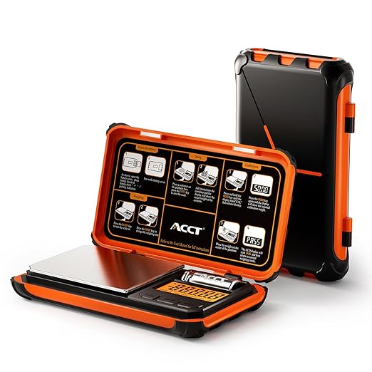 ACCT Precision Pocket Scale, 200gx0.01g Jewelry gram Scale, Digital Food Scale with LCD Display, one-Click Conversion 6 Units, mini Scale for Kitchen/Powder/Coffee/Coins(Battery Included)