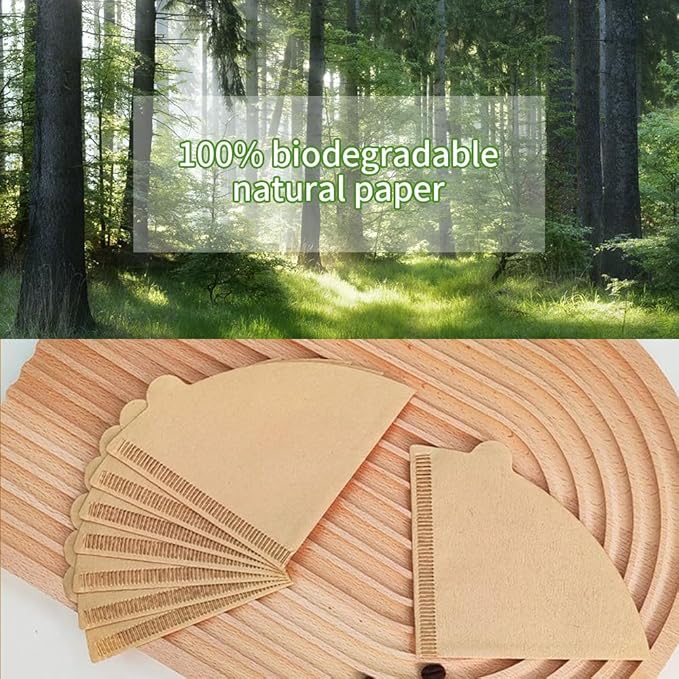 FsLvniu Coffee Filters, Size 02 Unbleached Coffee Filters, 200 Count Disposable Natural Paper Filters 2-4 Cup, 02 Cone For Pour Over and Drip Coffee Maker