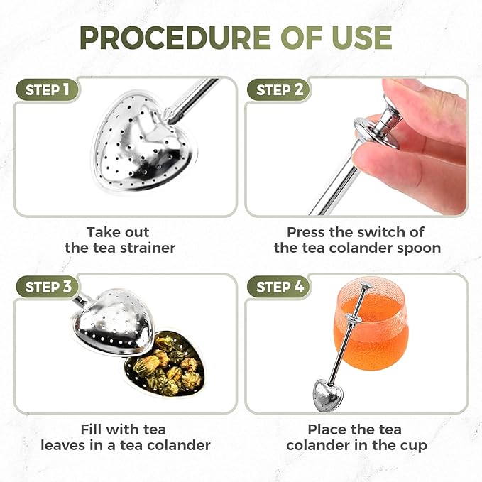 Stainless Steel Tea Diffuser,2025 New Tea Strainer Tea Infuser for Loose Leaf Tea,Creative Tea Spoon With Handle,Fine Holes Tea Interval Filter,Tea Holder Steeper for Tea Accessories (Silver C/1pcs)