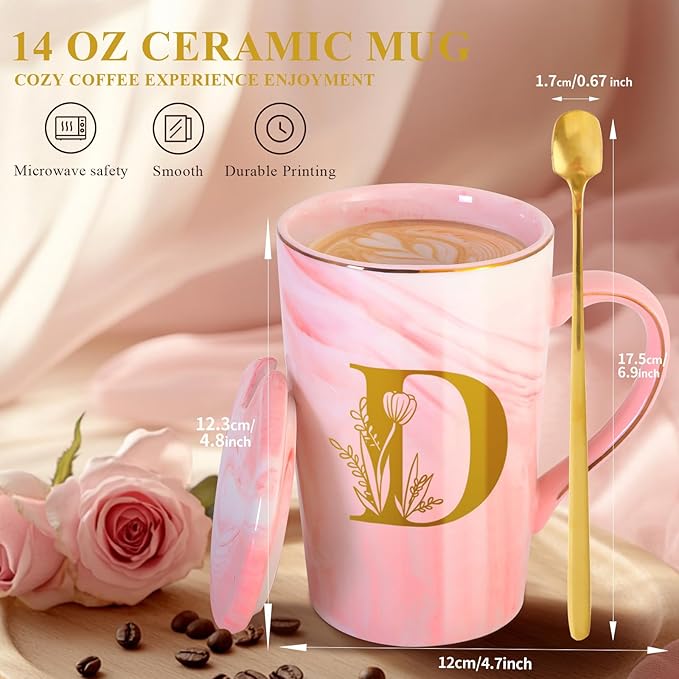 MNZZ Personalized Ceramic Coffee Mug with Lid Tea Cup Cool Grandma Gifts Grandmother Nana Glamma Mawmaw Yaya Abuela Abuelita Grandmas Mamaw Memaw Mimi Nonna Granny Oma Meme Christmas Xmas Present,D