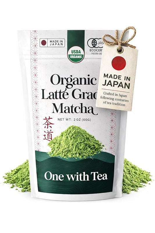 Organic Matcha Latte Powder 2oz, Ceremonial Grade Matcha, Japanese Green Tea from Japan, USDA Organic, Smooth Matcha for Hot & Iced Drinks, Lattes & Smoothies