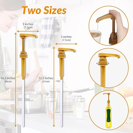 4Pcs Coffee Syrup Pumps: Compatible with 25.4oz/750ml Torani, Skinny and Other Syrup Bottles, Easily Dispense Syrups Pump of Various Flavors for Lattes, Iced Coffees, Cocktails, Pancakes and More