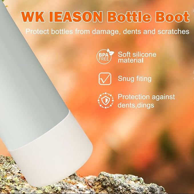 WK IEASON 2Pcs Silicone Boot for Owala Water Bottle, Protective Flask Bottom Cover Base for Owala FreeSip Twist and Flip Flask Water Bottle Accessories-2.83inch Bottom Diameter