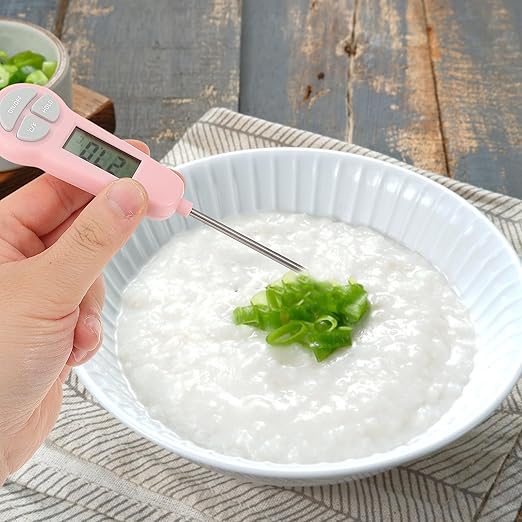 NUOBESTY Digital Meat Thermometer Instant Read Cooking Thermometer 50℃~300℃ for Food Kitchen Use (Pink)