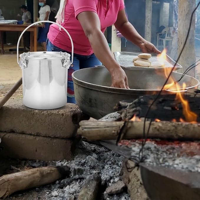 iplusmile Stainless Steel Airtight Canisters Container: 152 fl oz Airtight Clamp Lid Kitchen Food Storage Bucket for Rice Flour Grain Coffee Bean Flour Oil Sugar Milk