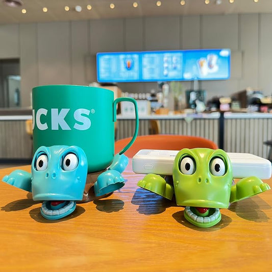 JOD® Turtle Cup Holder,Turtle Coaster with Funny Expression, 2 PCs Cup Holder with Liftable Limbs & Expressive Face for Turtles,Tortoise Lover Gag Gifts Home Decor(2pc-Light Green Blue)