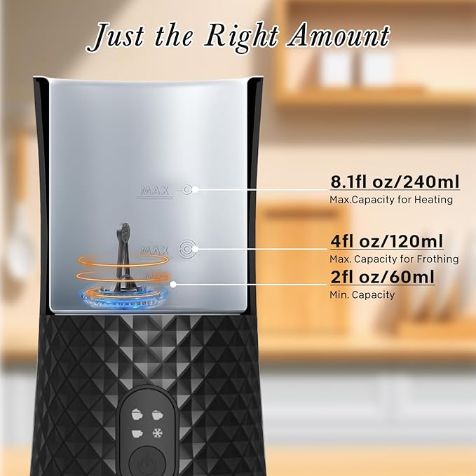 Milk Frother and Steamer,Hot and Cold Foam Maker and Milk Steamer Function 4 In 1, Automatic with Smart Temperature Control for Coffee, Latte,Christmas Gift for Cappuccino and Macchiato Accessories