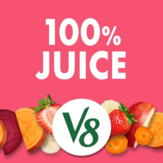 V8 Strawberry Banana 100% Fruit and Vegetable Juice, 8 fl oz Can (6 Pack)