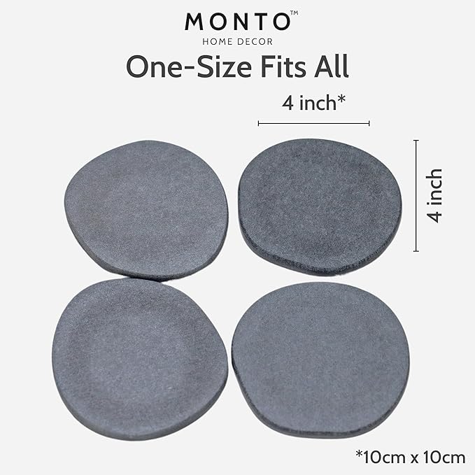 Magic Coasters – Absorbent Stone Coaster Set of 4 for Drinks, Diatomaceous Earth, Table Slip Proof with Sturdy Cork Bottom, Stylish and Sustainable Drink Holder (Midnight Peak)
