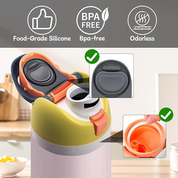 Replacement Stopper and Gasket O Seal Ring Compatible with Owala FreeSip 16oz,6 Sets Bottle Top Rings Lid for Owala 16/19/24/32/40oz Mouth Cap Silicone Insert Parts Accessories(HPWR01)