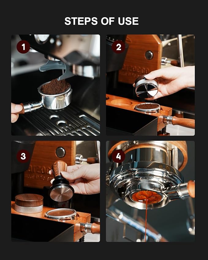 58mm Bottomless Portafilter For Gaggia, 2 Ears Slim Naked Portafilter Fits Gaggia Espresso Coffee Machines with Stainless Steel Head and 18g Filter Basket and Puck Screen - Rosewood Handle
