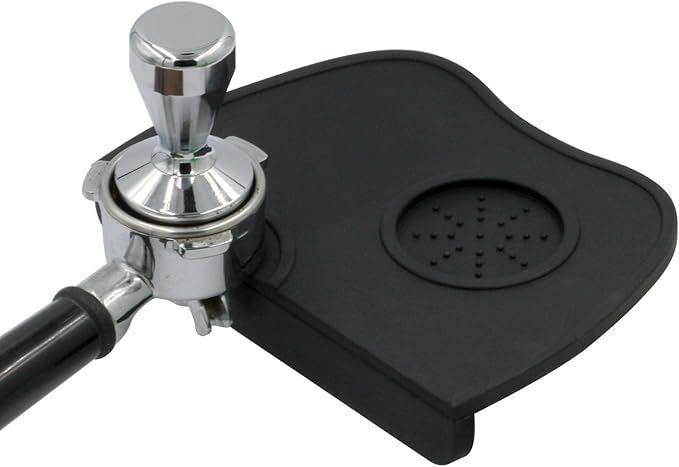 Handook Tamper Mat, Espresso Tamper Mat, 8.3 X 5.9 Inch Coffee Mat, Coffee Tamper Mat for Espresso Machine, Espresso Accessory, Barista Tools, Coffee Tamper Station, Espresso Pad for Counter (Black)