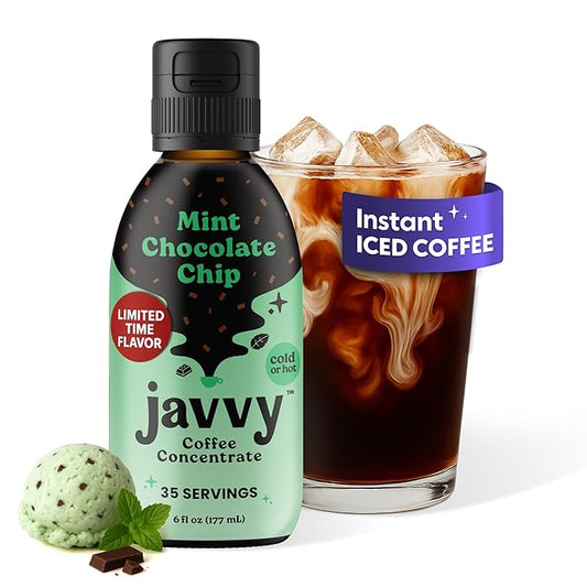 Coffee Concentrate - Limited Release Flavors - Cold Brew Coffee, Perfect for Hot or Iced Instant Coffees, Hot Drinks, Cold Brew Concentrate, 35 Servings - Mint Chocolate Chip
