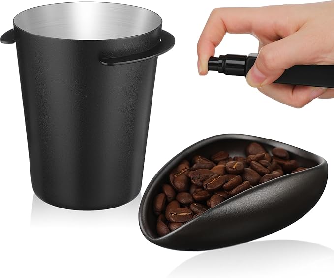 Yiyiring Coffee Bean Dosing Cup with Spray Bottle Espresso Coffee Dosing Cup Gift Set Espresso Bar Accessories & Essentials(58mm)