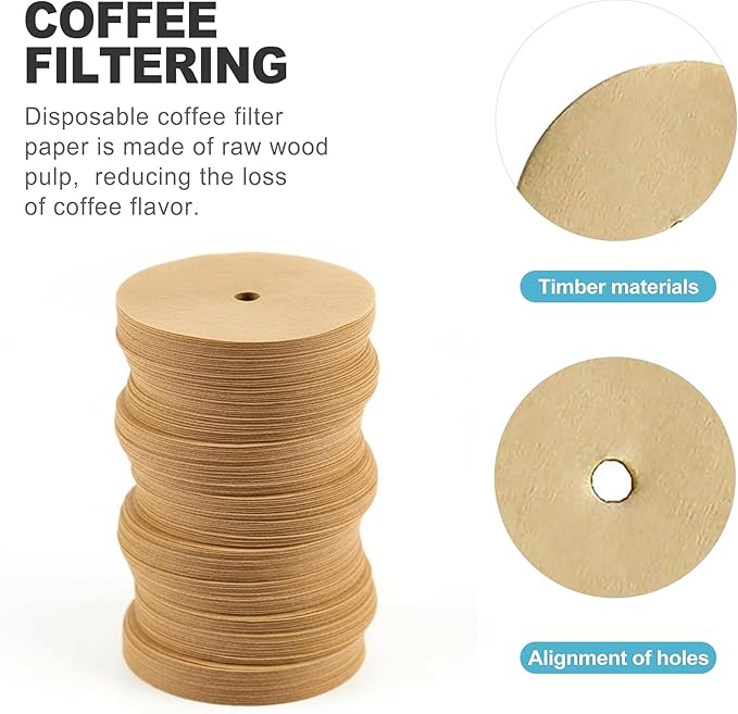 CoguZed 300 Count 3.75-Inch Unbleached Disposable Coffee Filters – Round & Disc Paper Filters for Coffee Percolators & Coffee Pots, Compatible with Aerobie Aeropress