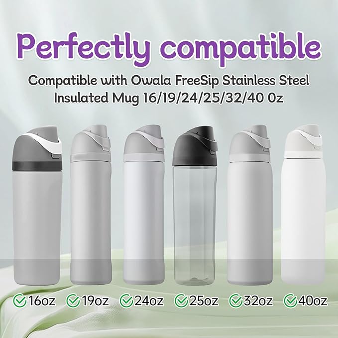 4 Sets Replacement Rubber Stopper and O Ring Gasket Compatible with Owala FreeSip 24oz 32oz,Water Bottle Lid Insert Cap Seal Parts for Owala 16/19/24/32/40oz Mouthpiece Accessories Z4K8