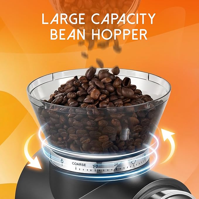 Burr Coffee Grinder Electric, Conical Coffee Grinder with Adjustable Grinding, Touchscreen Burr Mill Grinder for Home, Up to 12 Cups, Upgraded for Espresso, Drip & French Press